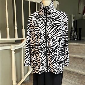 Chico's Black and White Zebra Print Jacket